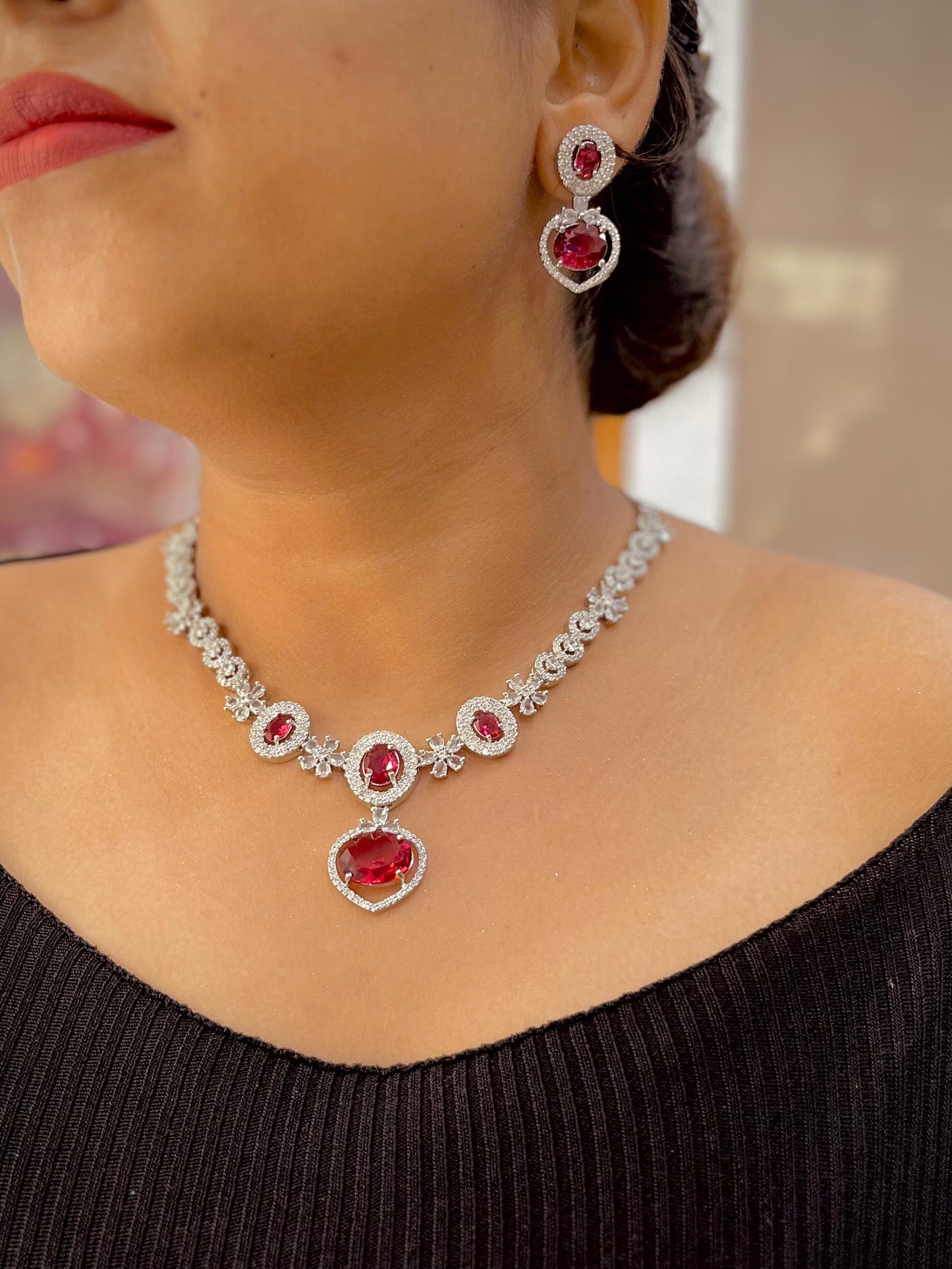 Zircon Necklace Set 65789