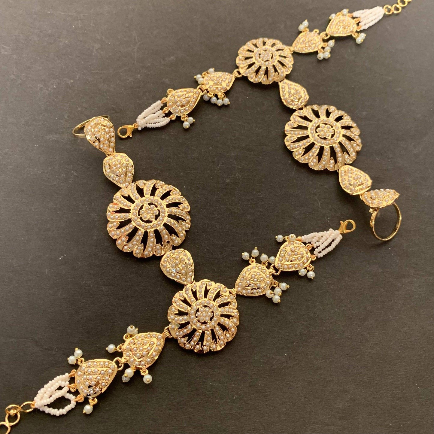 Jadau Ring adjustable size 294719 - Vijay & Sons