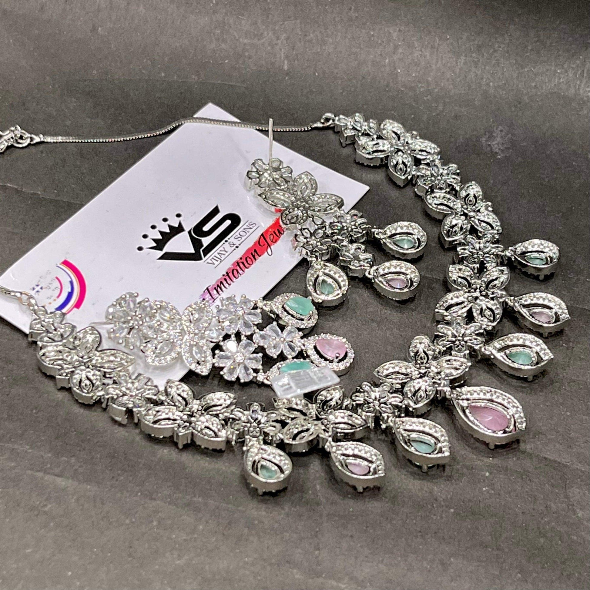 Diamond necklace set 6565 - Vijay & Sons