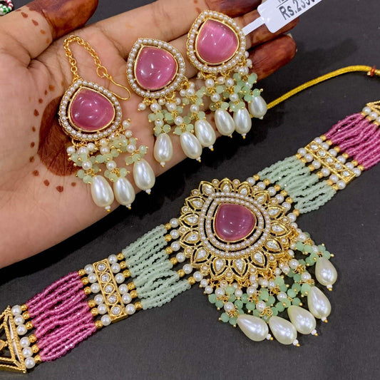 Kundan Necklace Set 56790 - Vijay & Sons