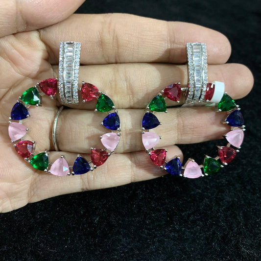 American diamond earrings 63863 - Vijay & Sons