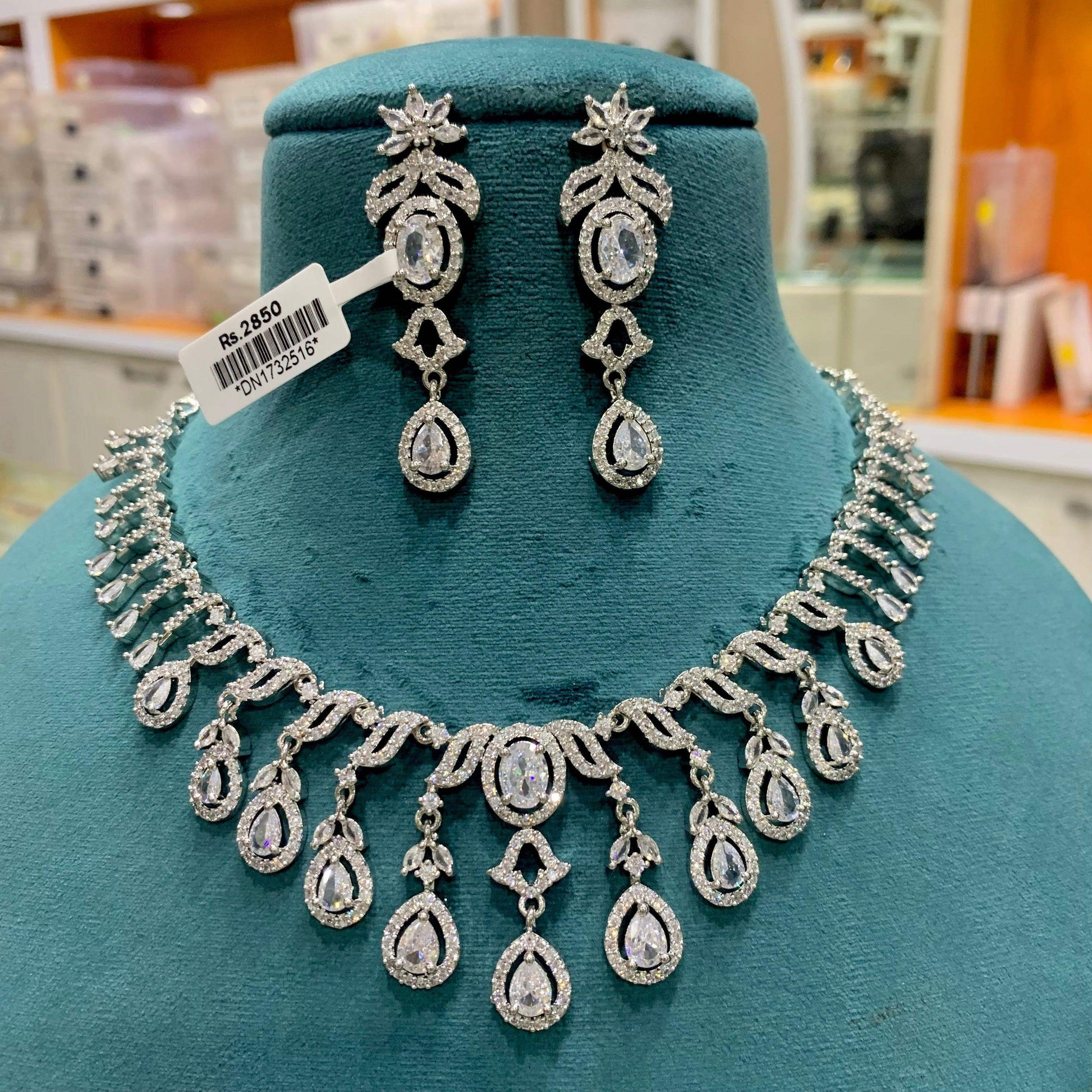 Zircon Necklace Sets 46774569 - Vijay & Sons
