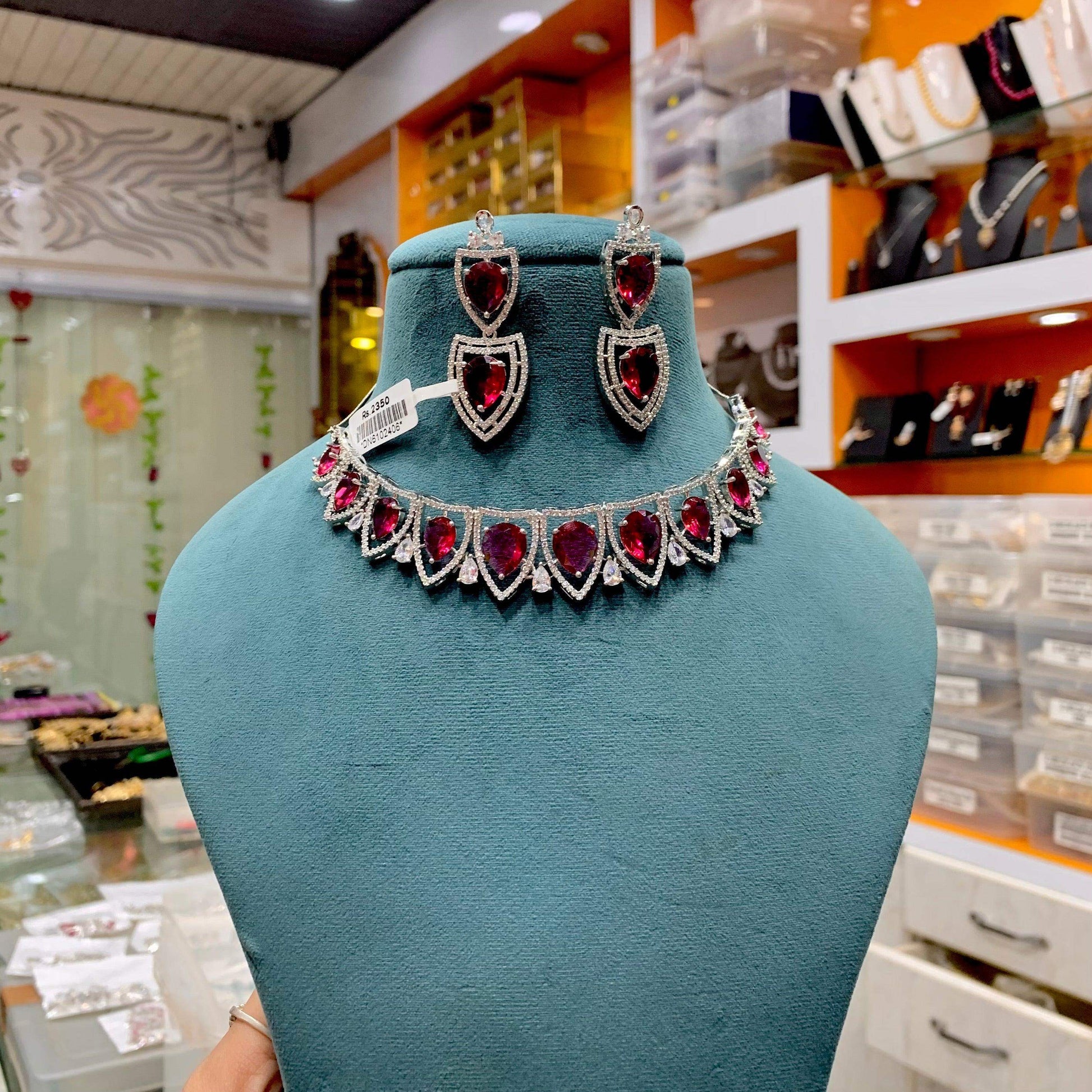 Zircon Necklace Sets 696568 - Vijay & Sons