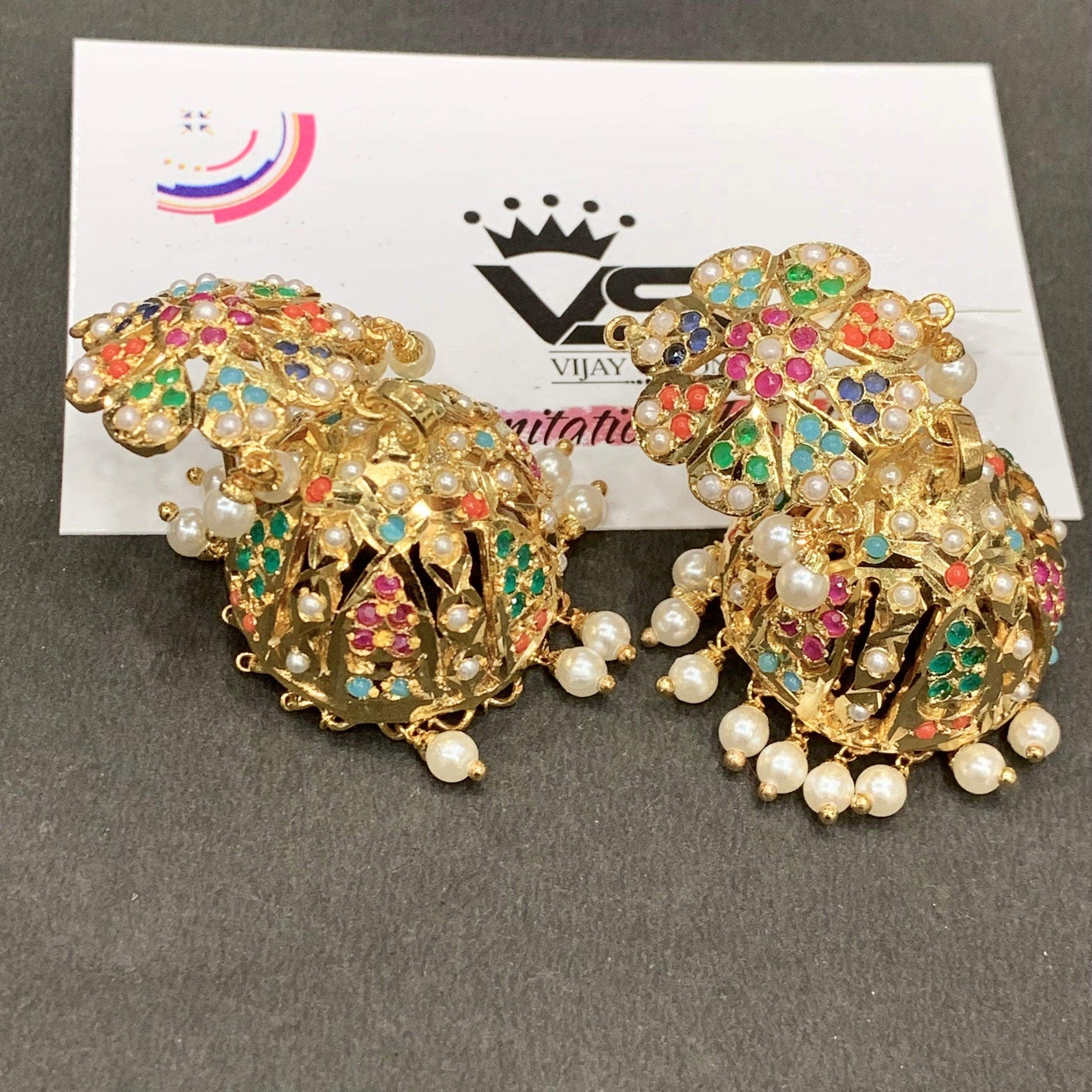 Jadau Earrings 457788 - Vijay & Sons