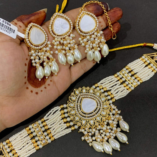 Kundan Necklace Set 56790 - Vijay & Sons