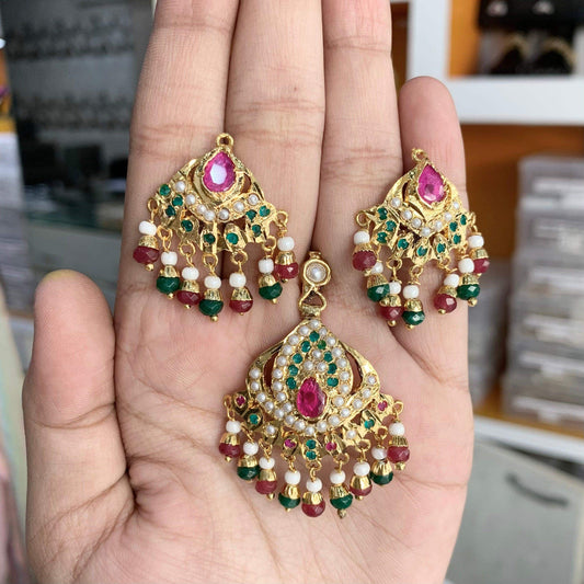 Jadau Pendant Sets 567568 - Vijay & Sons