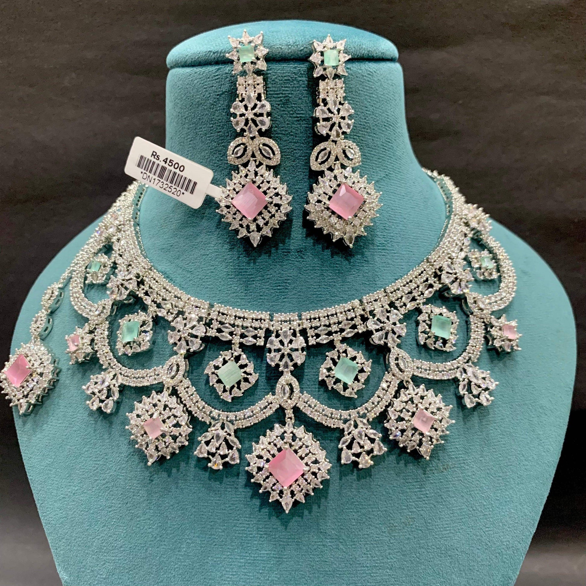 Zircon Necklace Set 368567 - Vijay & Sons