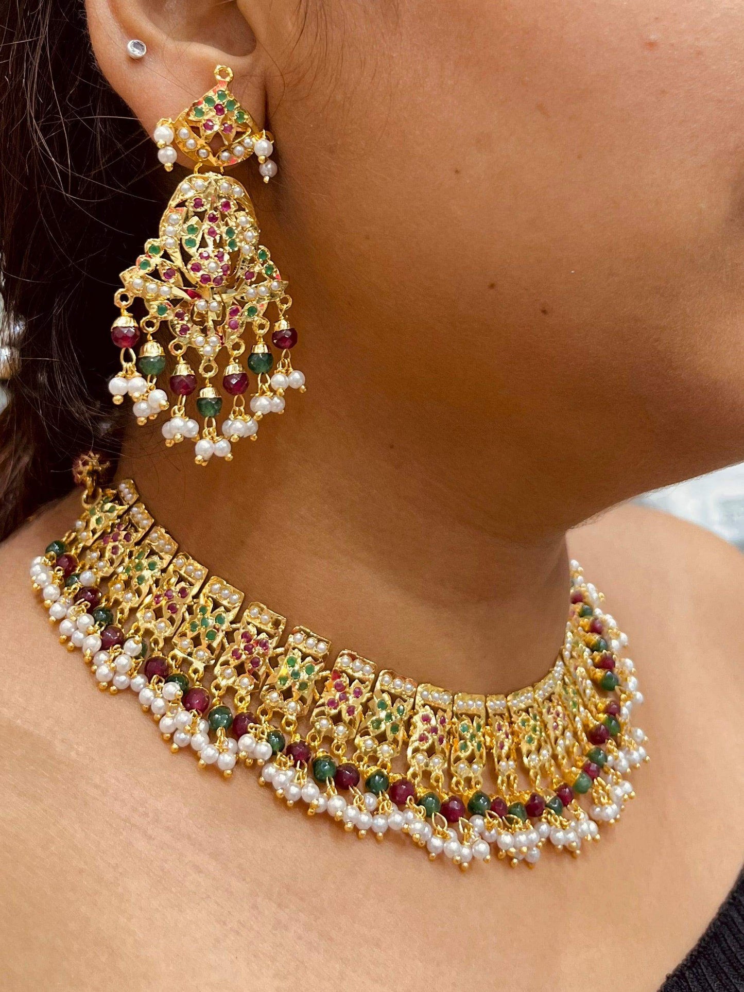 Jadau Necklace Set 4567 - Vijay & Sons