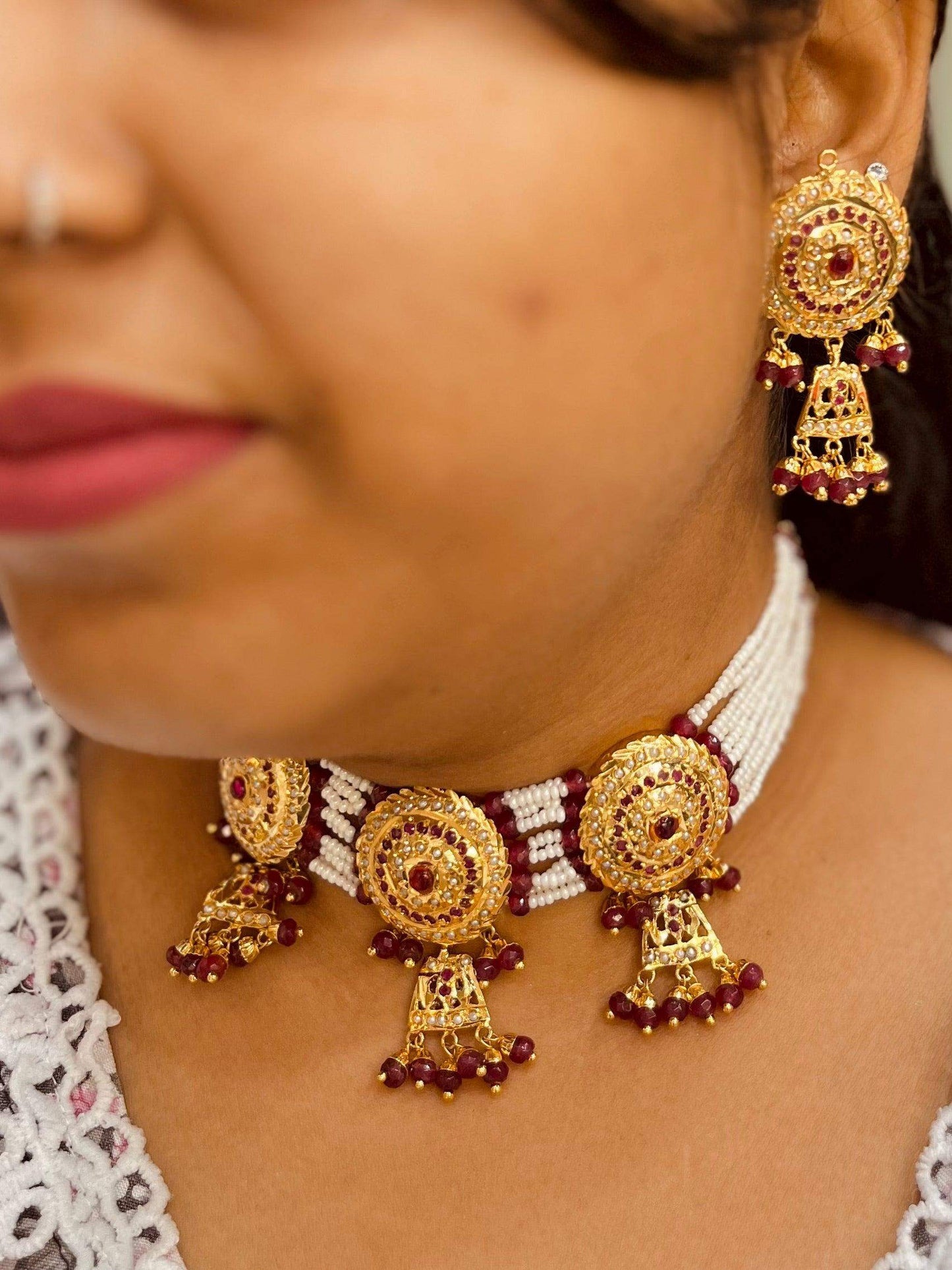 Jadau necklace set86881 - Vijay & Sons