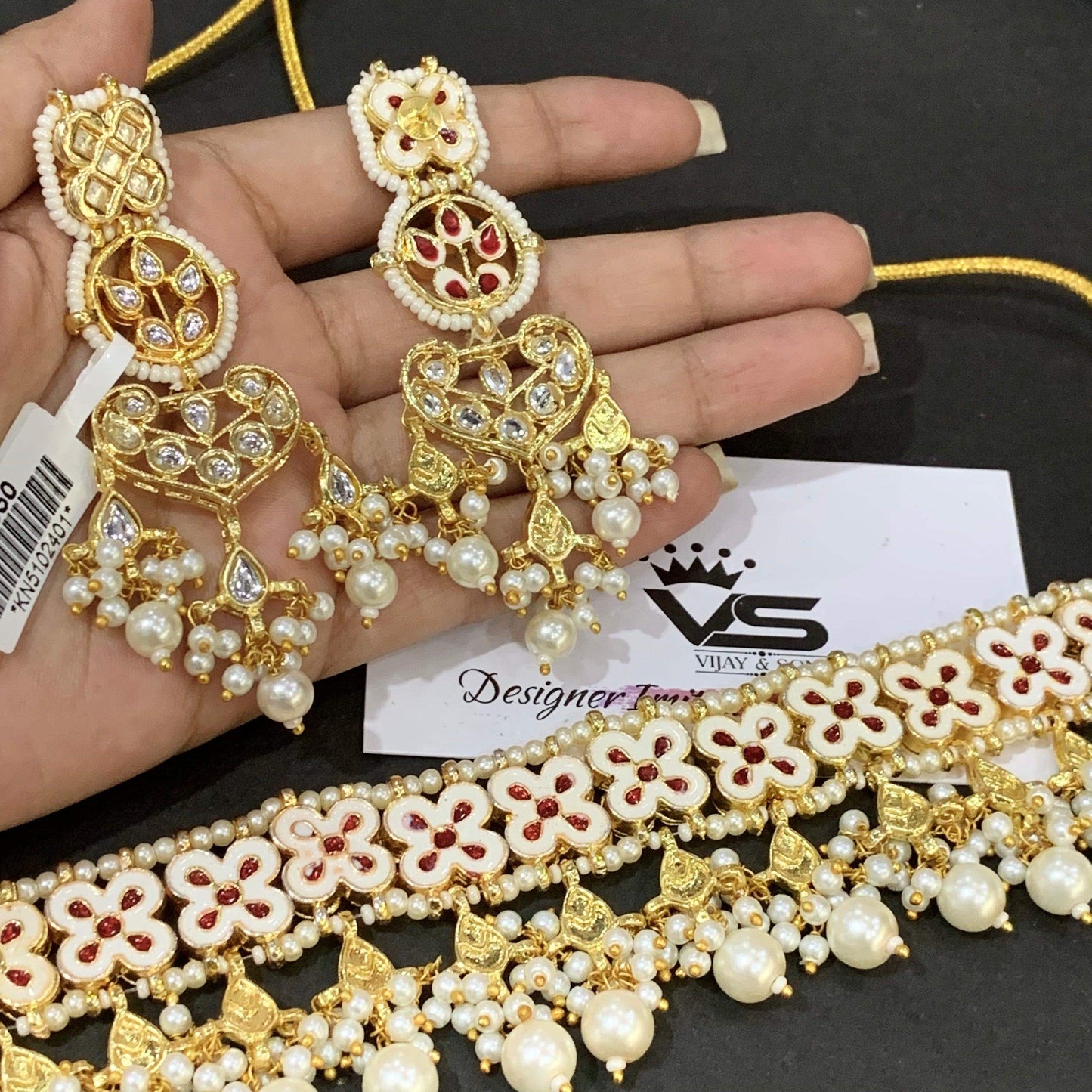 Kundan Necklace Set 3457765 - Vijay & Sons