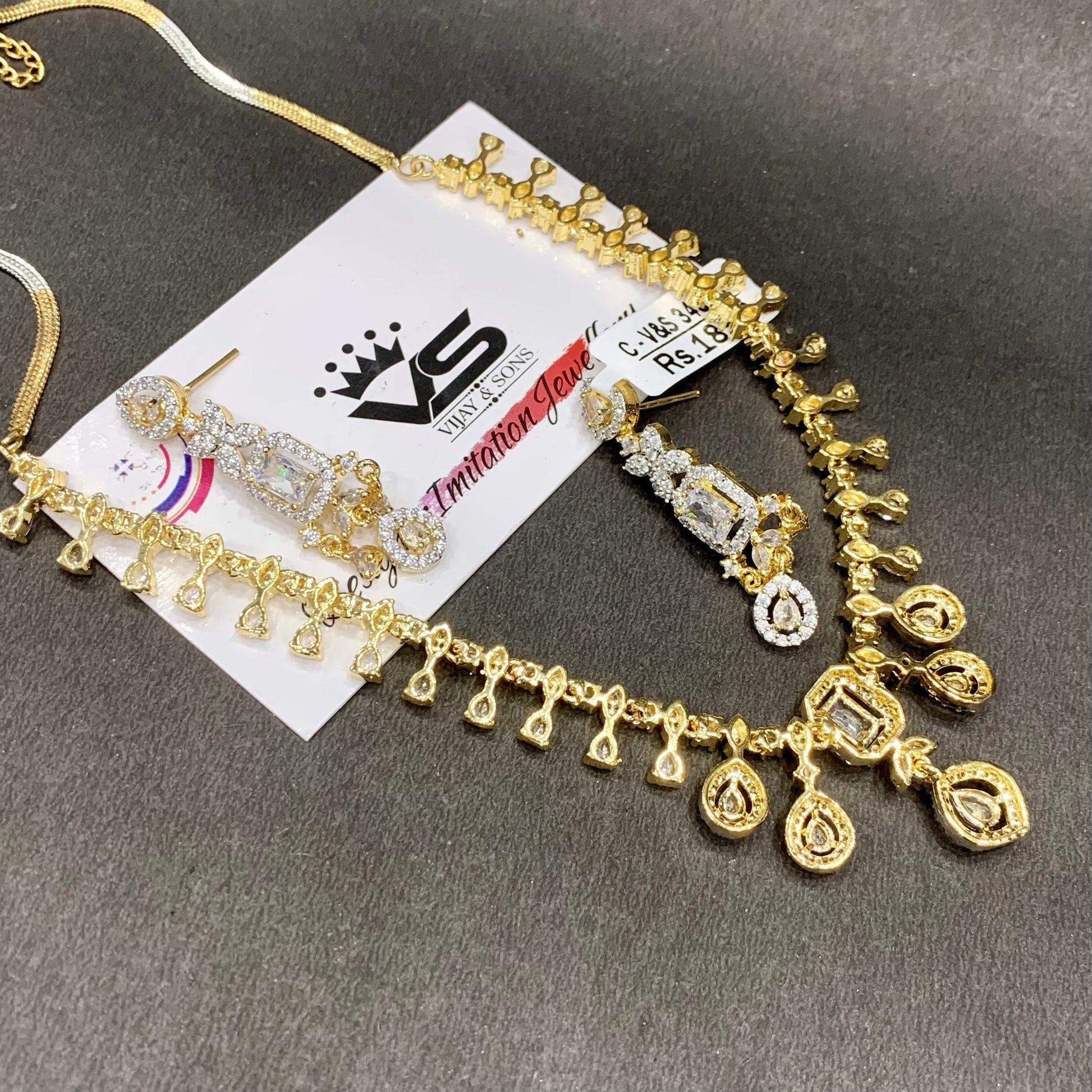 Zircon Necklace Set 12344 - Vijay & Sons