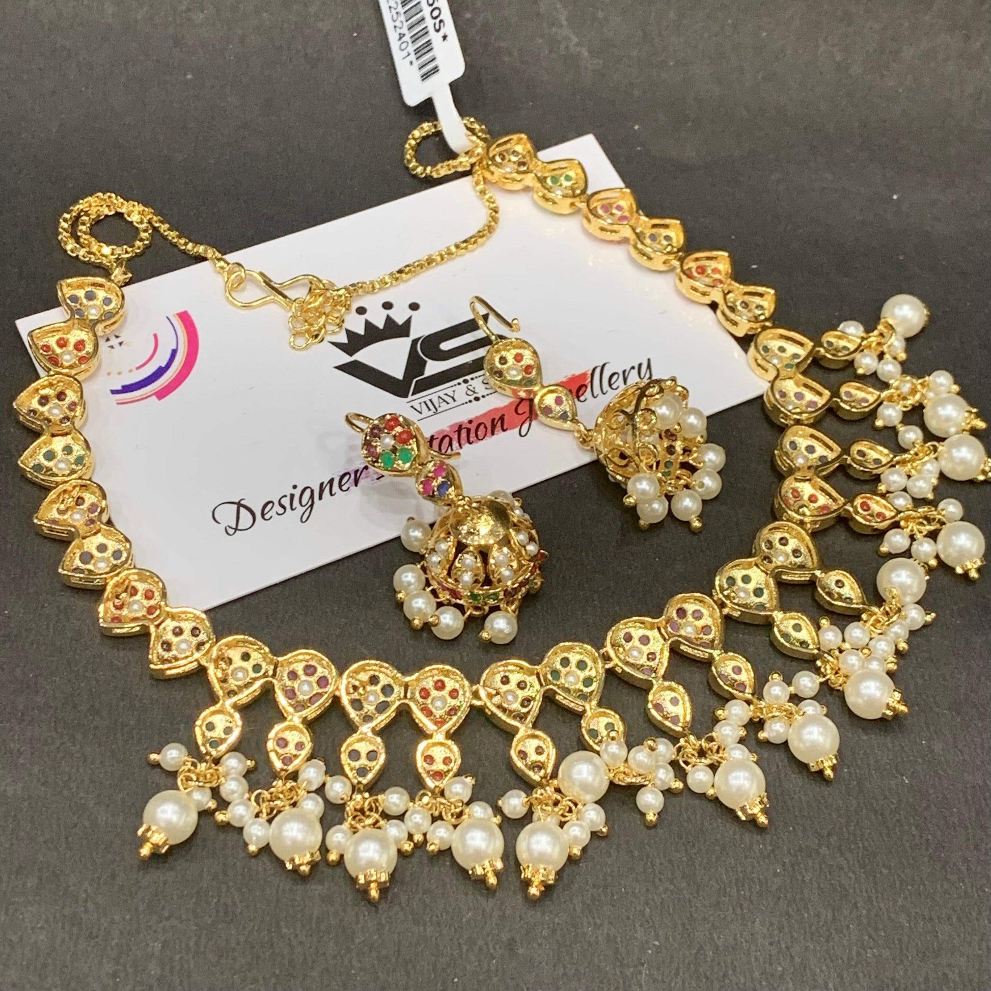 Jadau Necklace Sets 678678 - Vijay & Sons