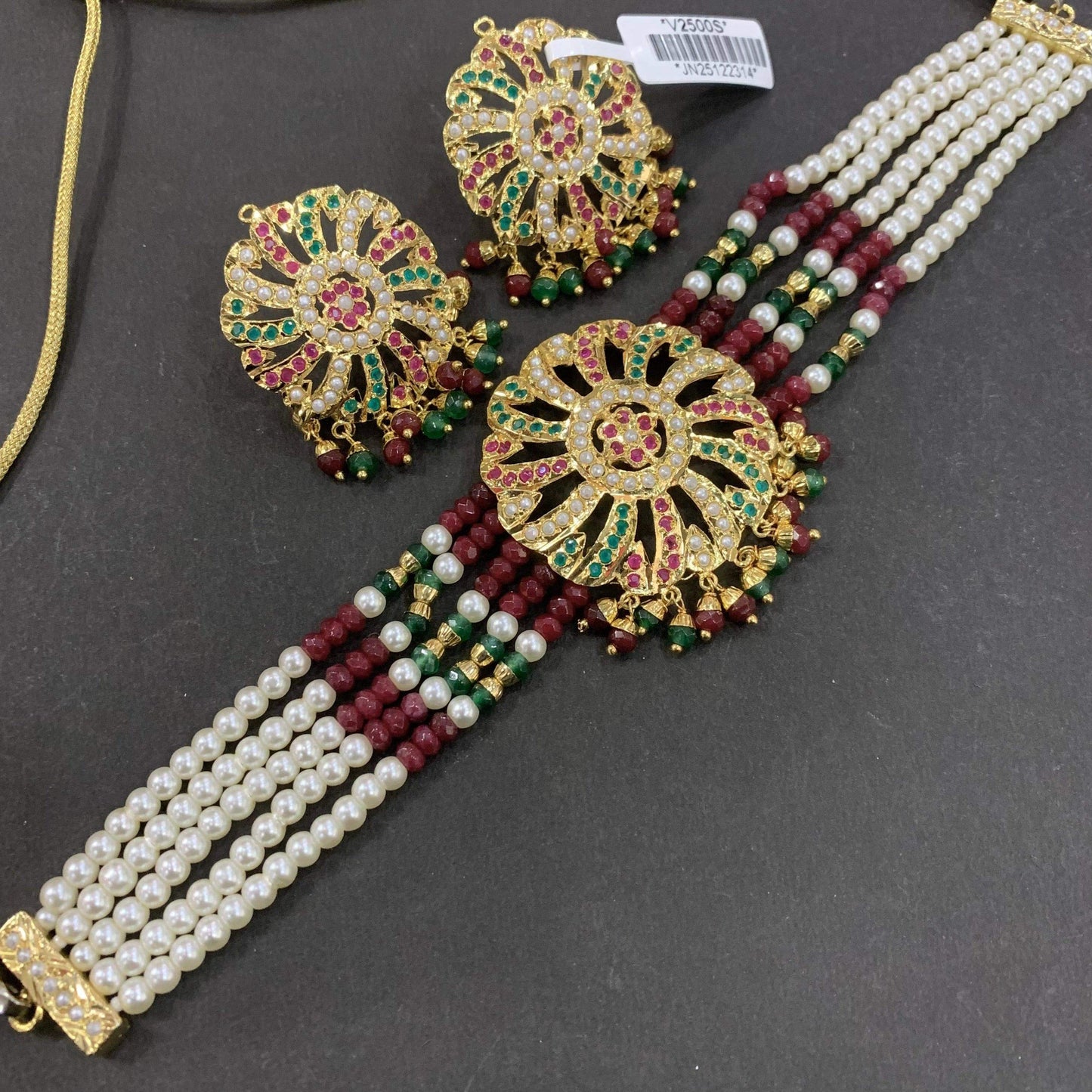 Jadau Necklace set 4449 - Vijay & Sons