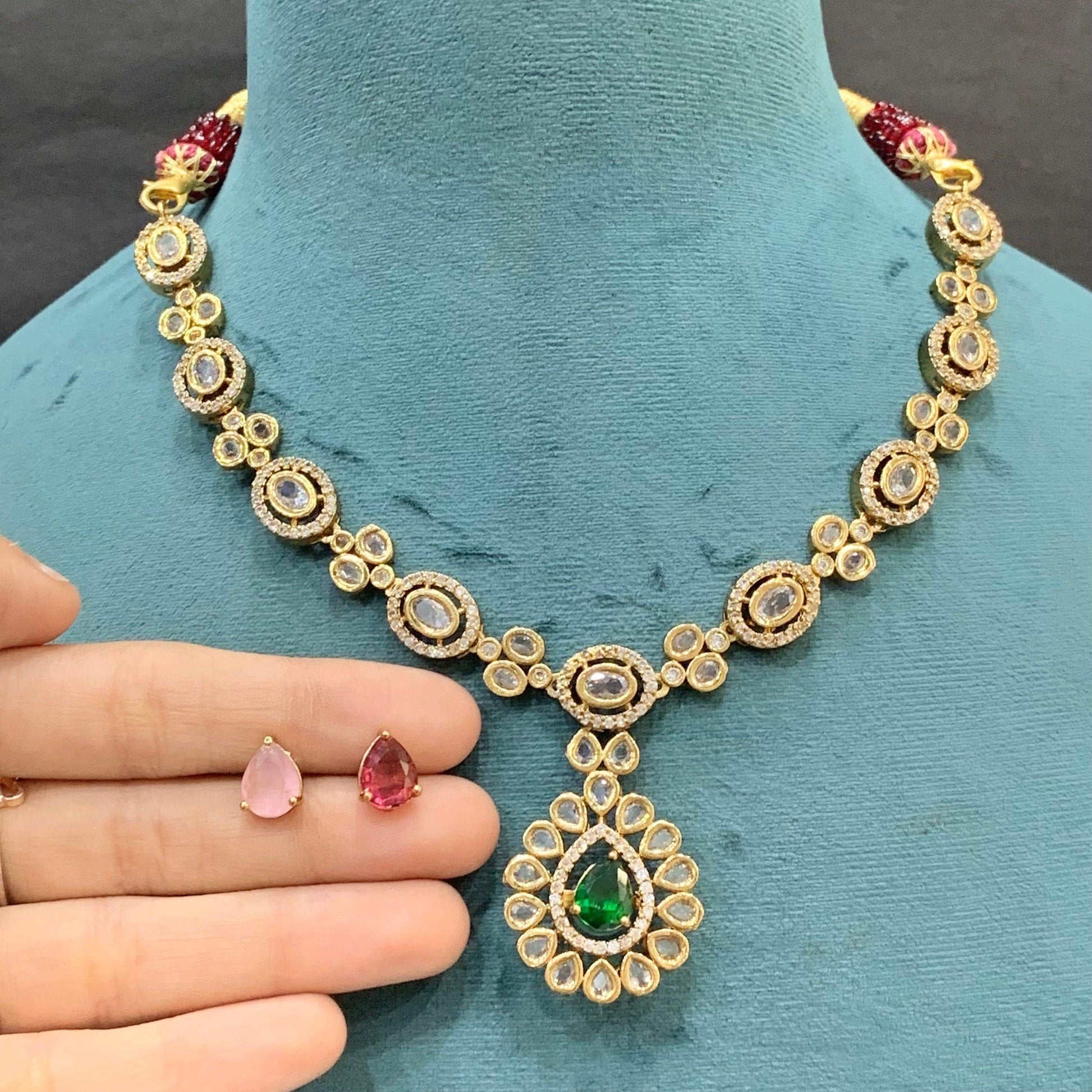 Zircon Necklace Set 468356 - Vijay & Sons