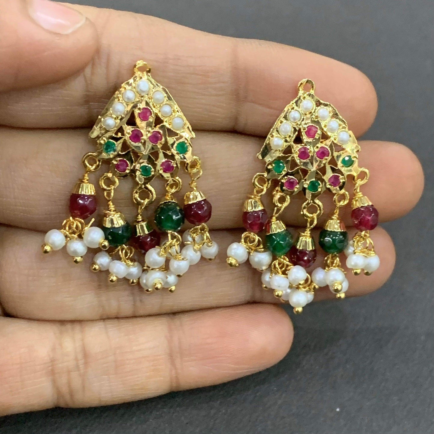 Jadau Tops / Studs 104820 - Vijay & Sons