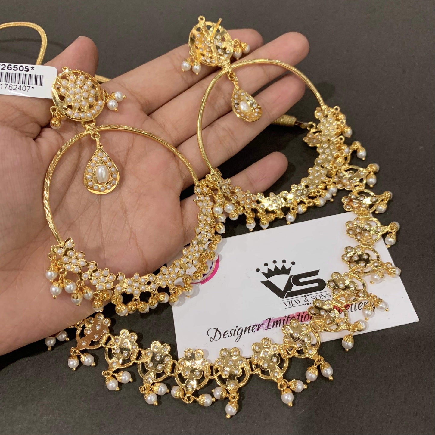 Jadau choker set 46753579 - Vijay & Sons