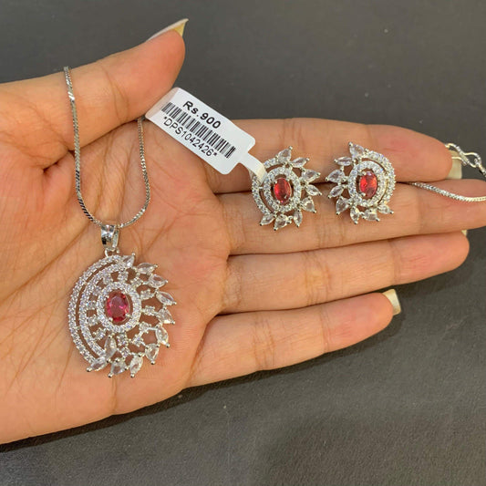 Zircon Pendant Sets 556776 - Vijay & Sons
