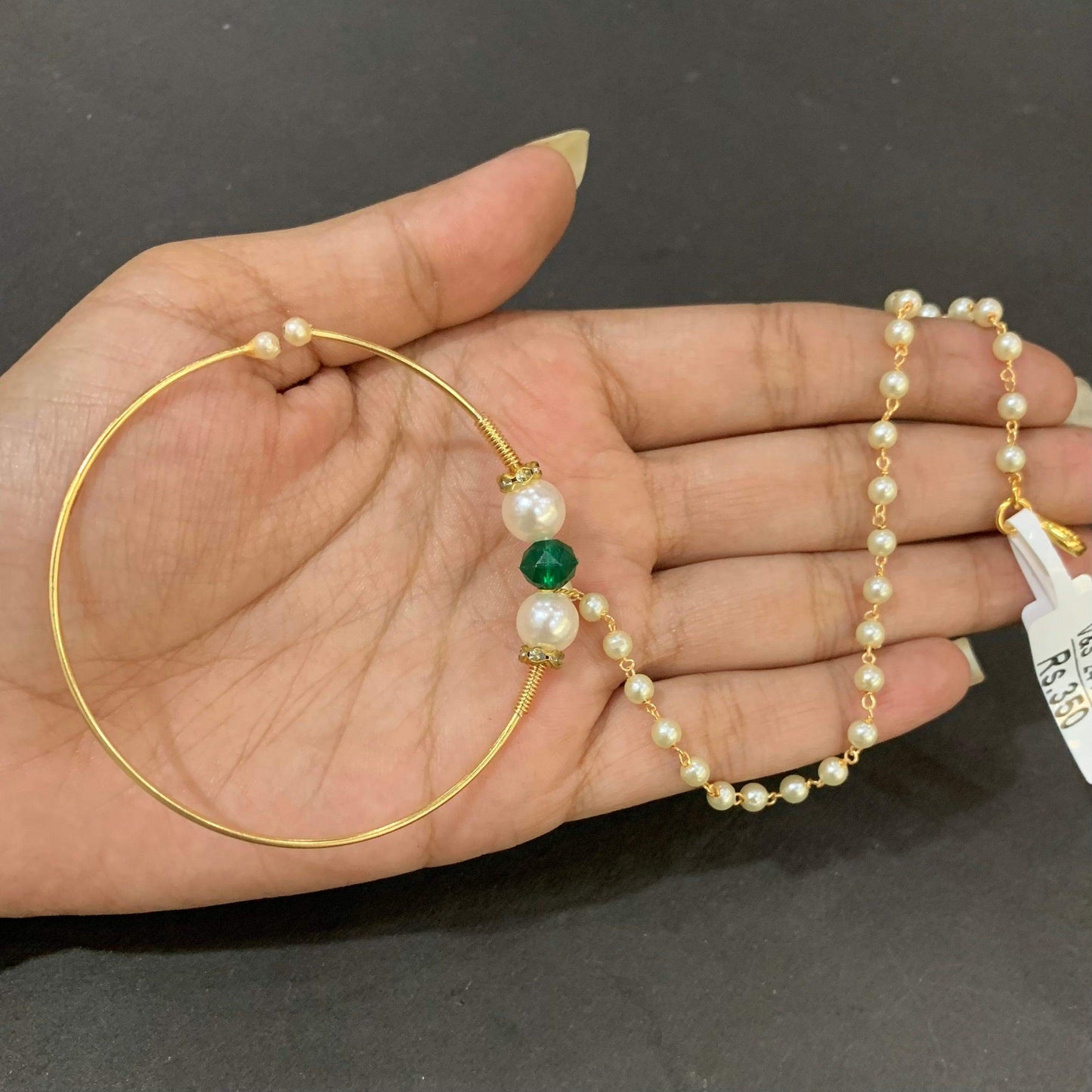 Gold plated Nath 64555 - Vijay & Sons