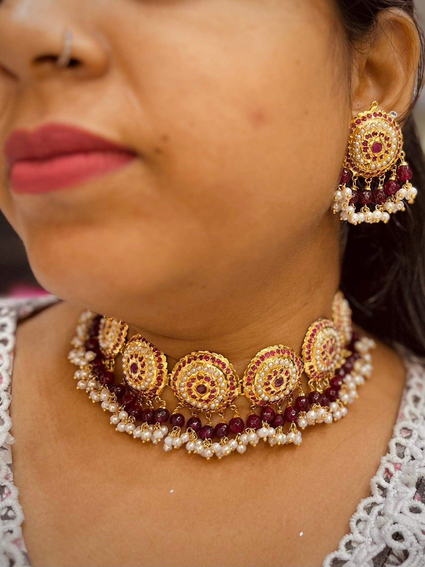 Jadau Necklace Set 586982 - Vijay & Sons
