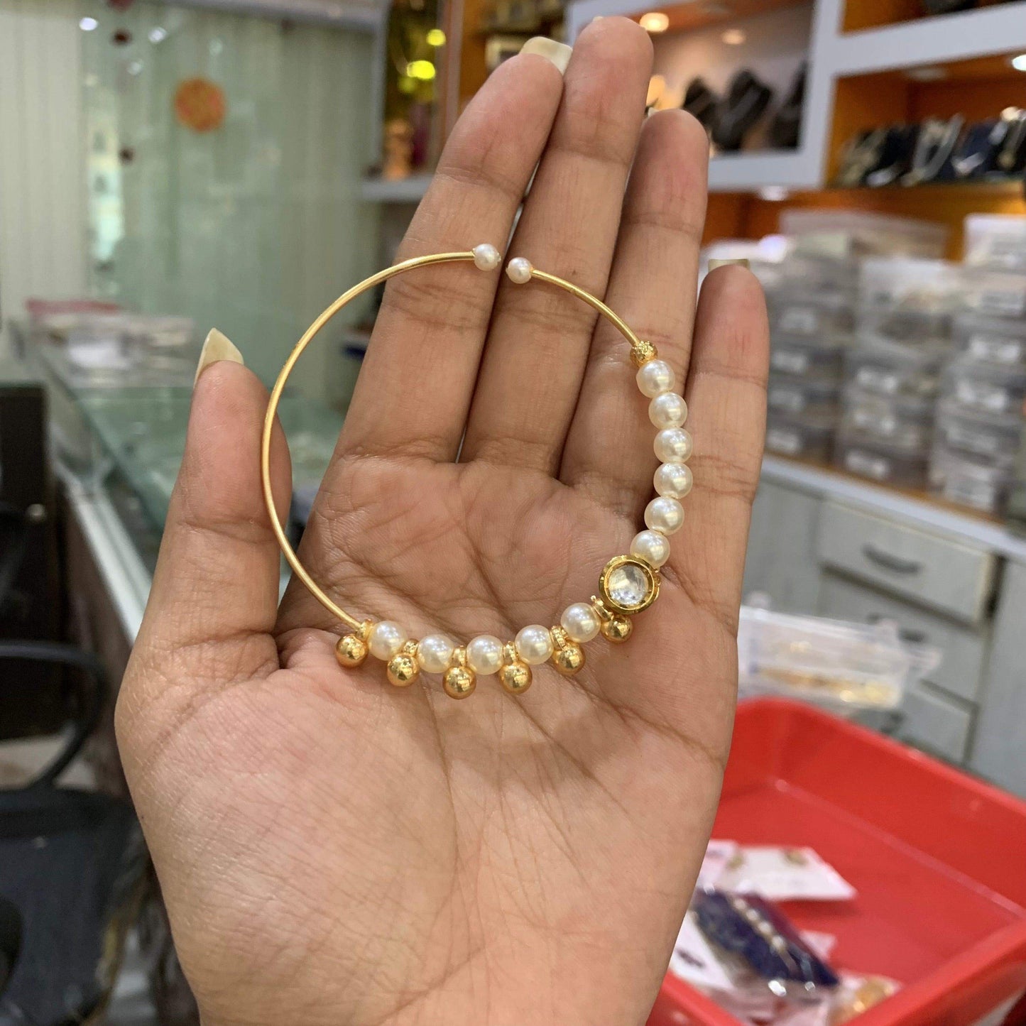 Gold plated Nath 6765 - Vijay & Sons