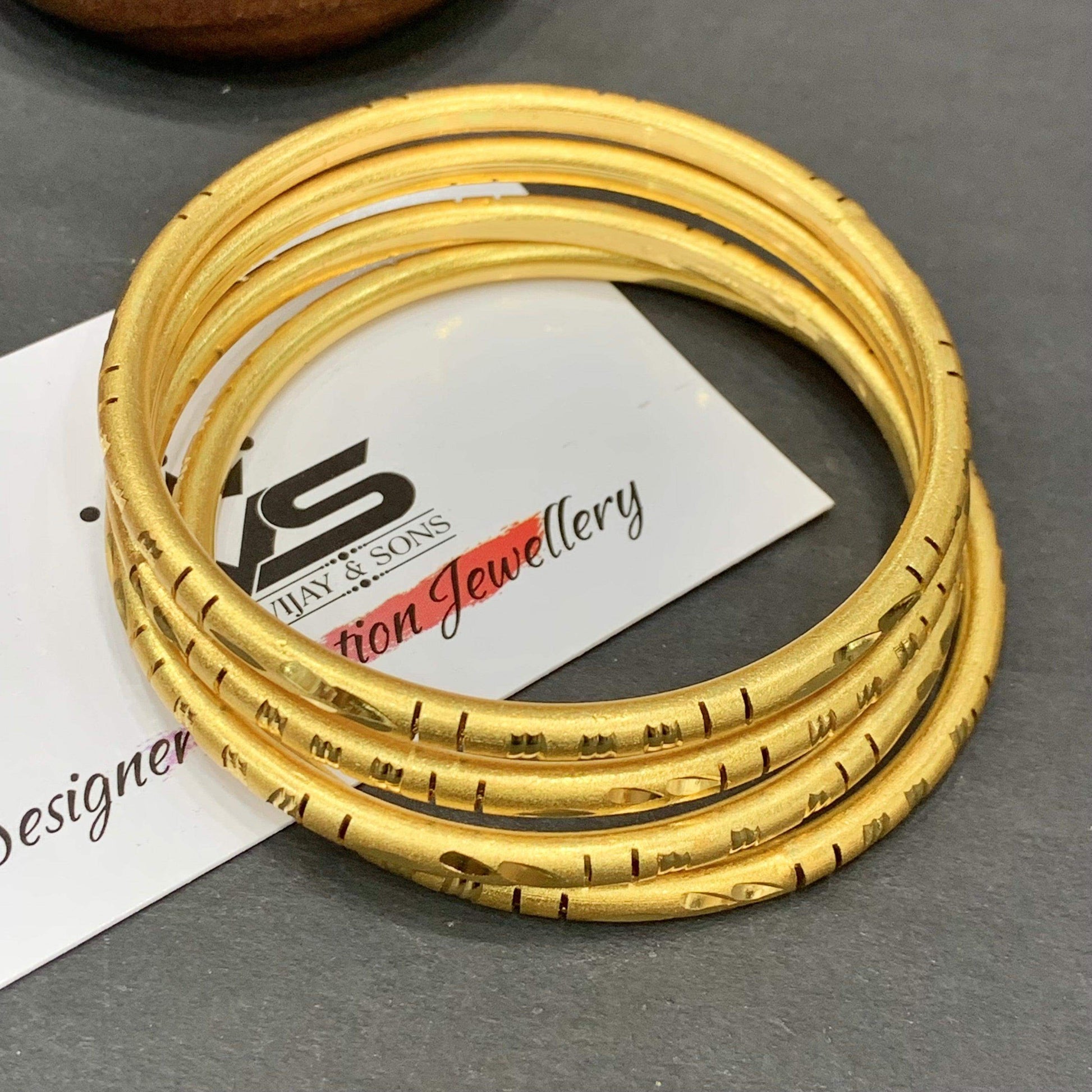 Designer Gold Plated Bangles - Vijay & Sons