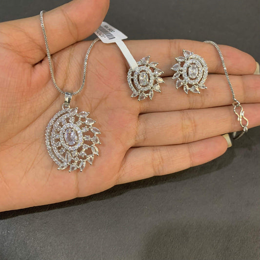 Zircon Pendant Sets 556776 - Vijay & Sons