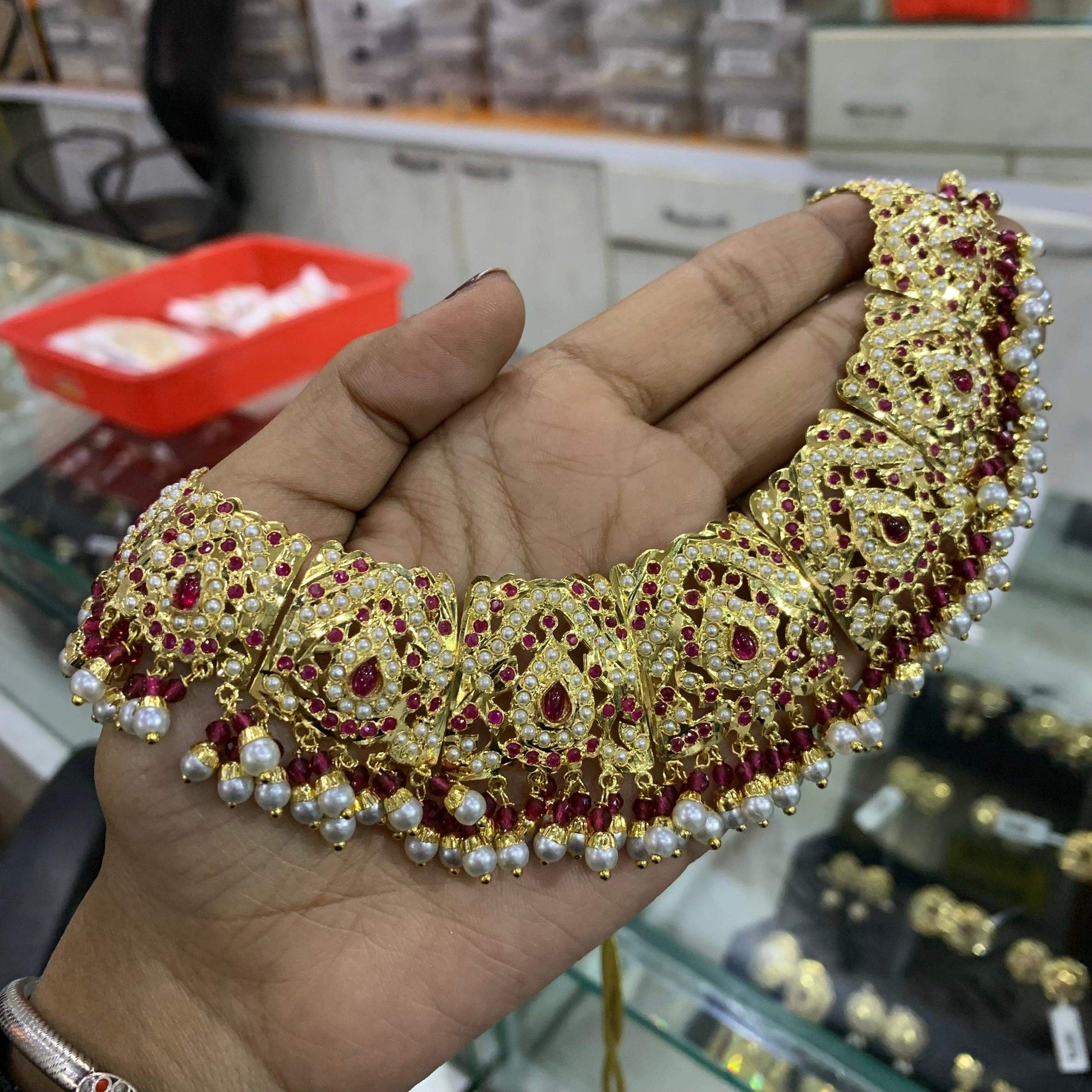 Jadau Necklace set 585749 - Vijay & Sons