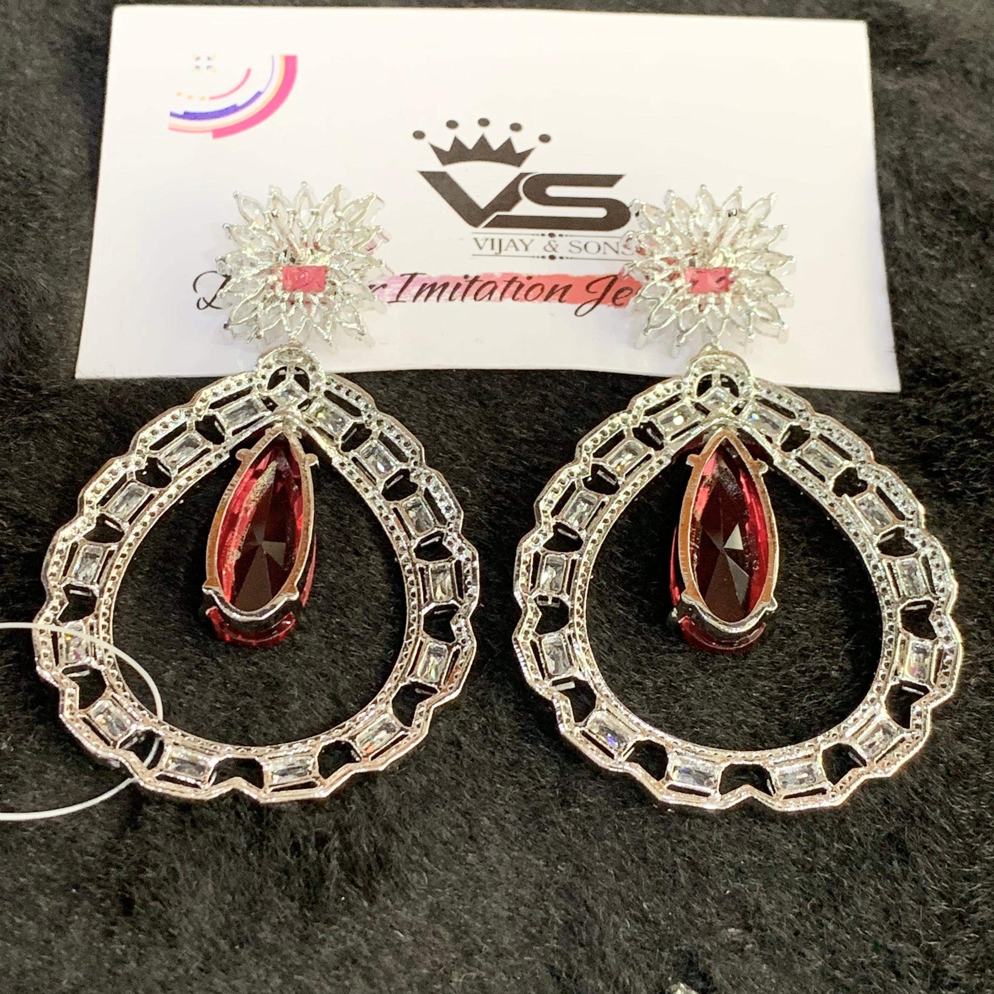 American Diamond Earrings 34533 - Vijay & Sons