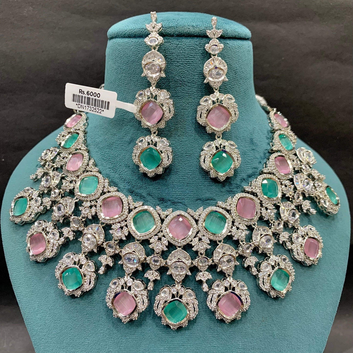Zircon Necklace Set 3345 - Vijay & Sons