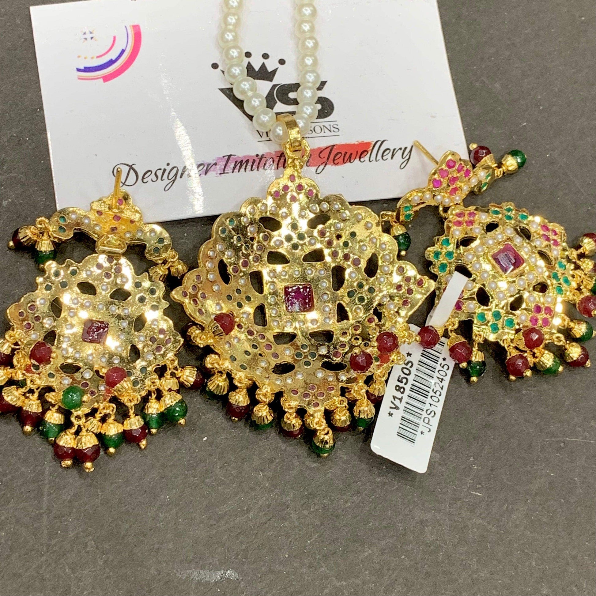Jadau Pendant Set 850184 - Vijay & Sons