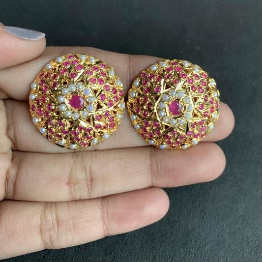 Jadau stud tops 462665 - Vijay & Sons