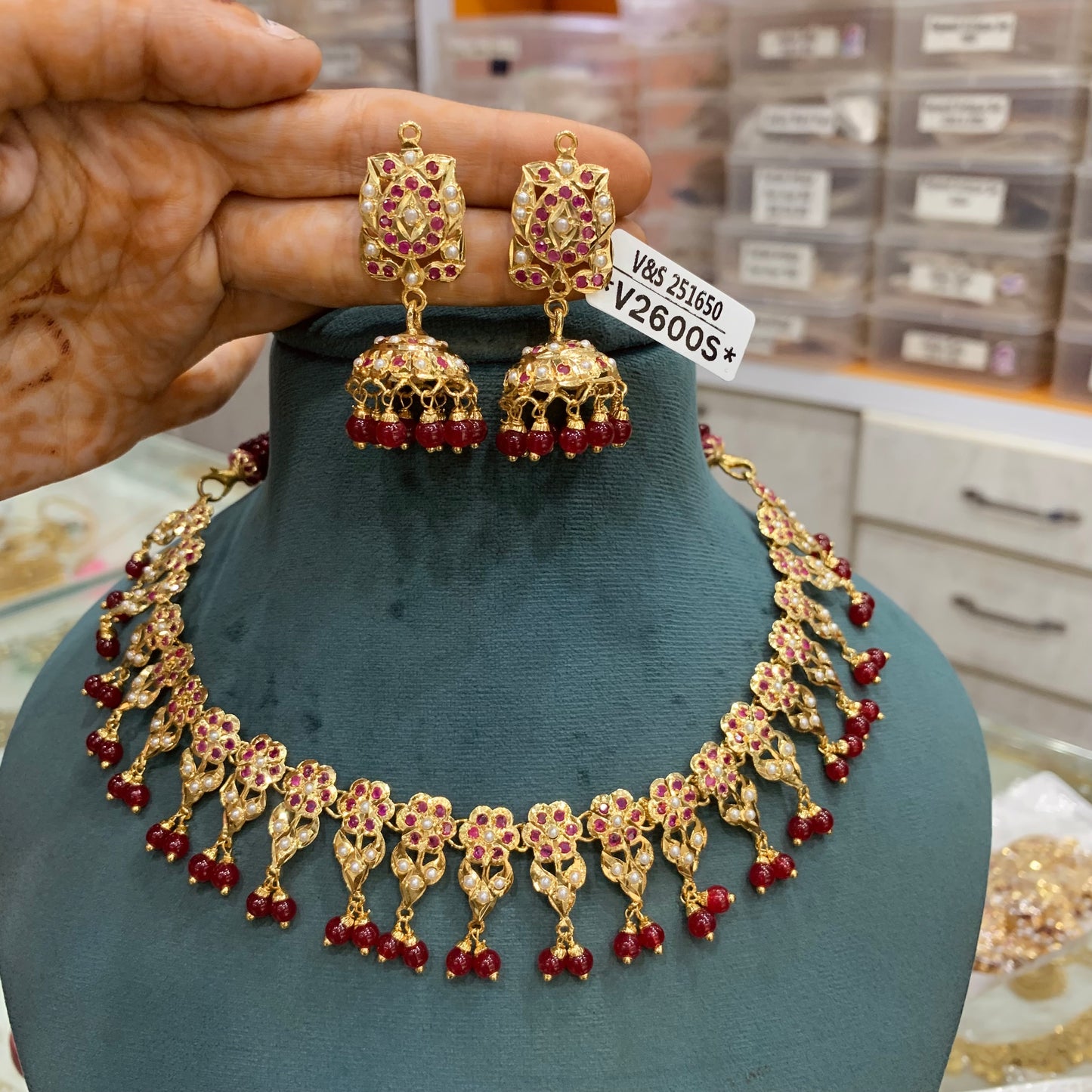 Jadau Necklace Set 57655