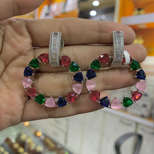 American diamond earrings 63863 - Vijay & Sons