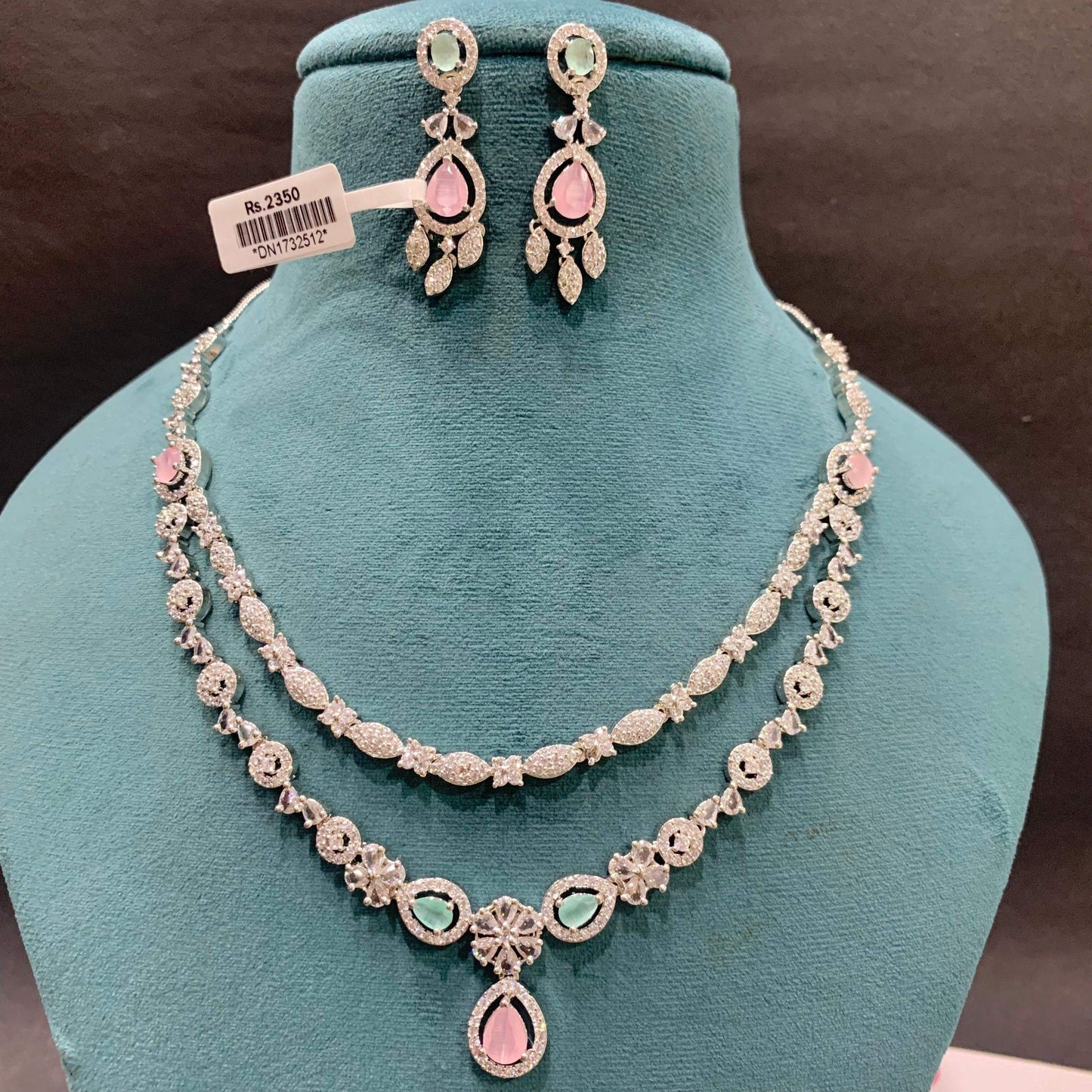 Zircon Necklace Set 244334 - Vijay & Sons