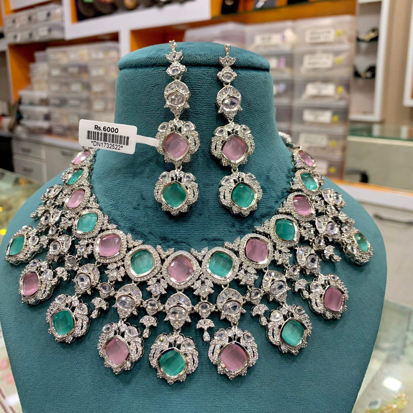 Zircon Necklace Set 3345 - Vijay & Sons
