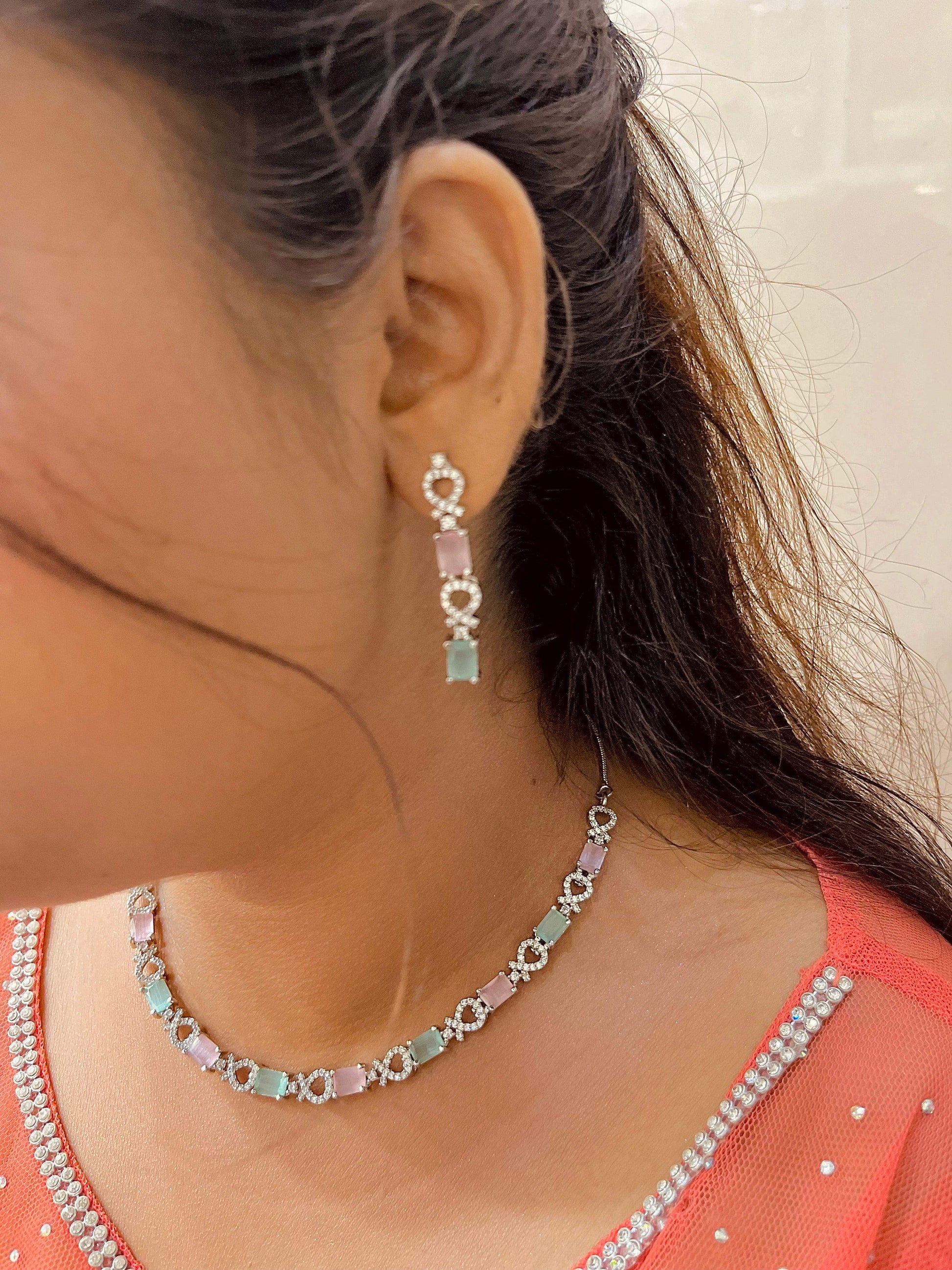 Zircon Necklace Set 6442 - Vijay & Sons