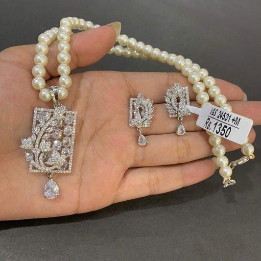 Zircon Pendant Sets 467890 - Vijay & Sons
