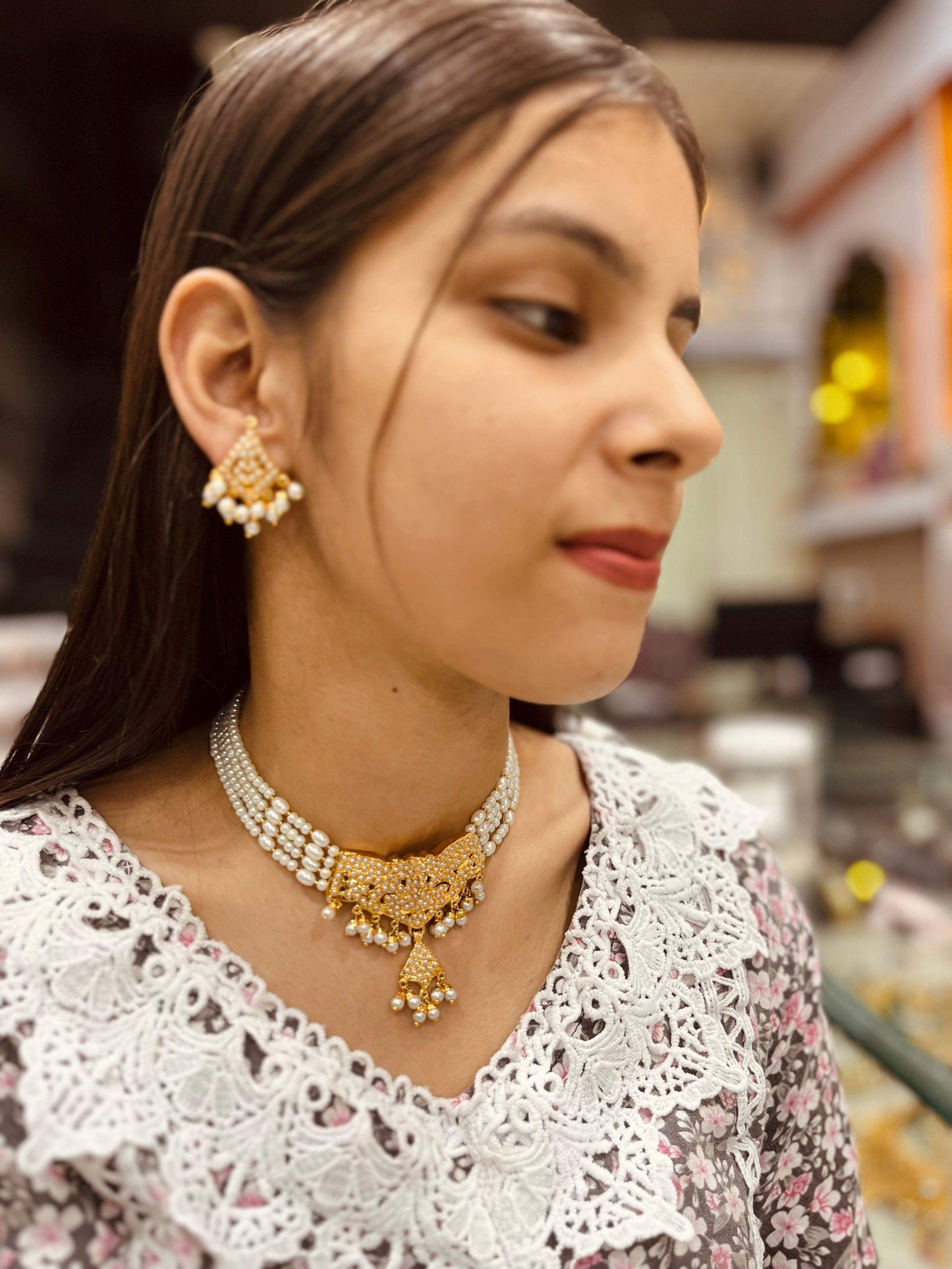 Jadau Necklace set 9998806 - Vijay & Sons