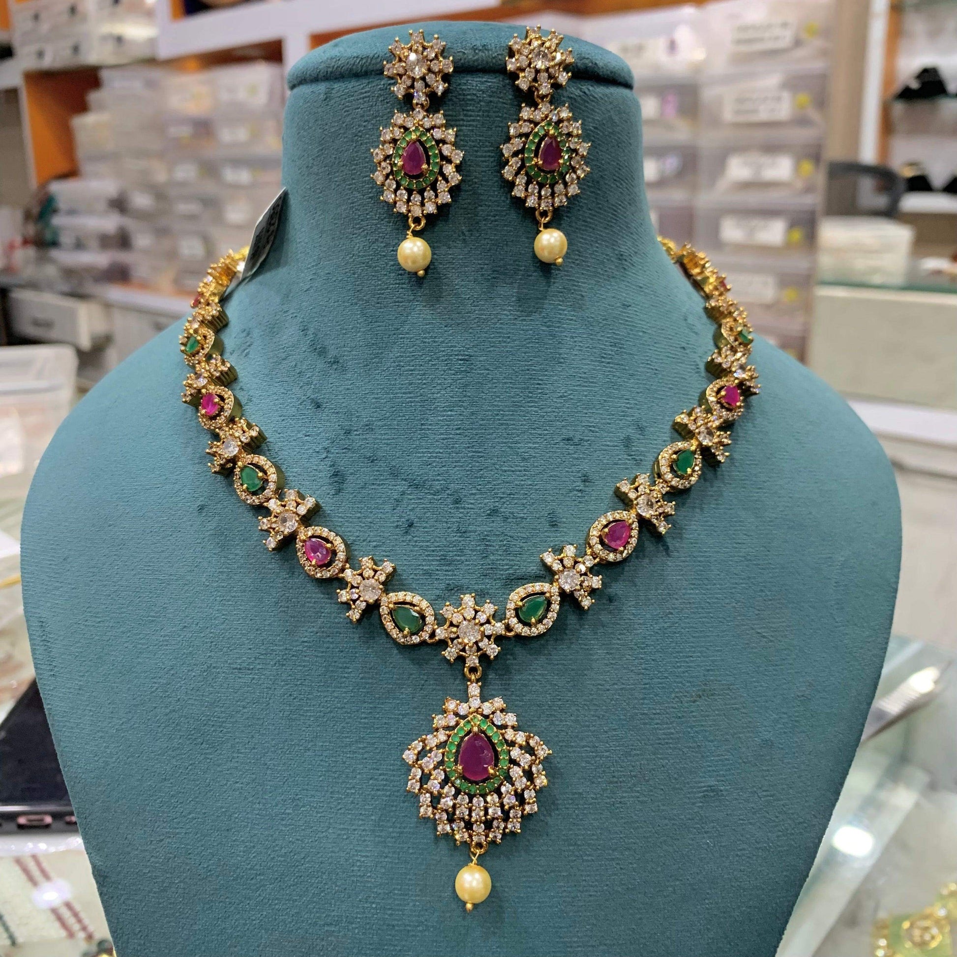 Antique Necklace set 4665 - Vijay & Sons