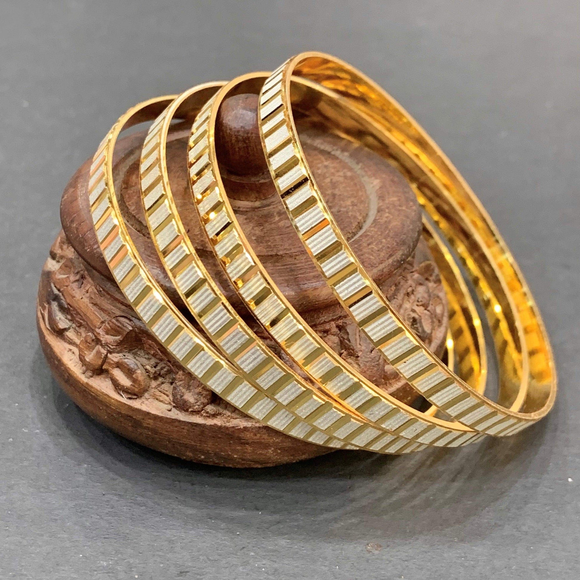 Designer gold plated bangles - Vijay & Sons