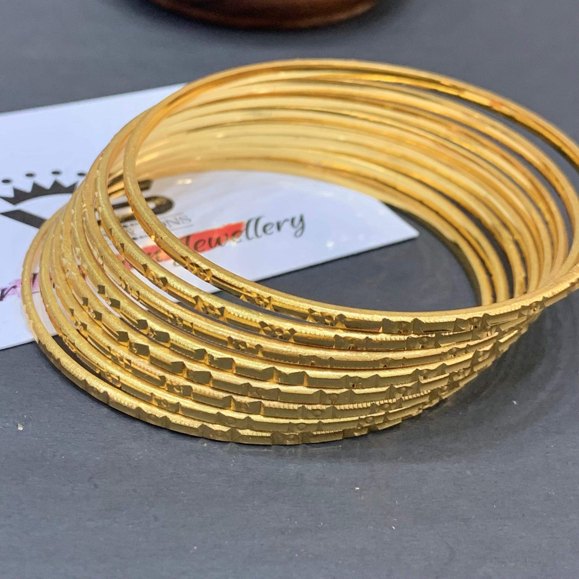 Gold Platted Bangles 67544 - Vijay & Sons