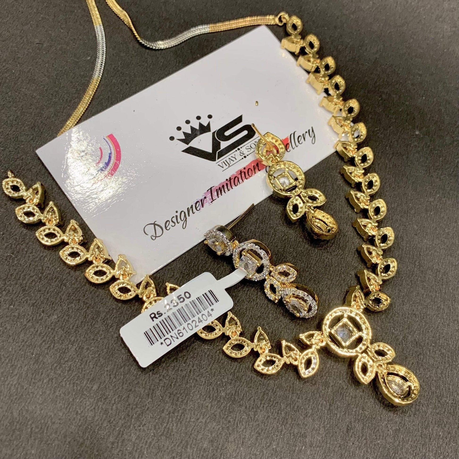 Zircon Necklace Set 23411 - Vijay & Sons