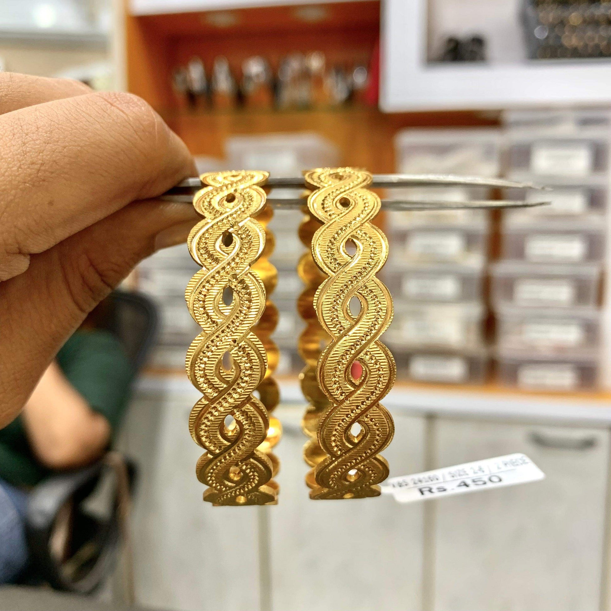 Gold Plated Bangles 67656 - Vijay & Sons