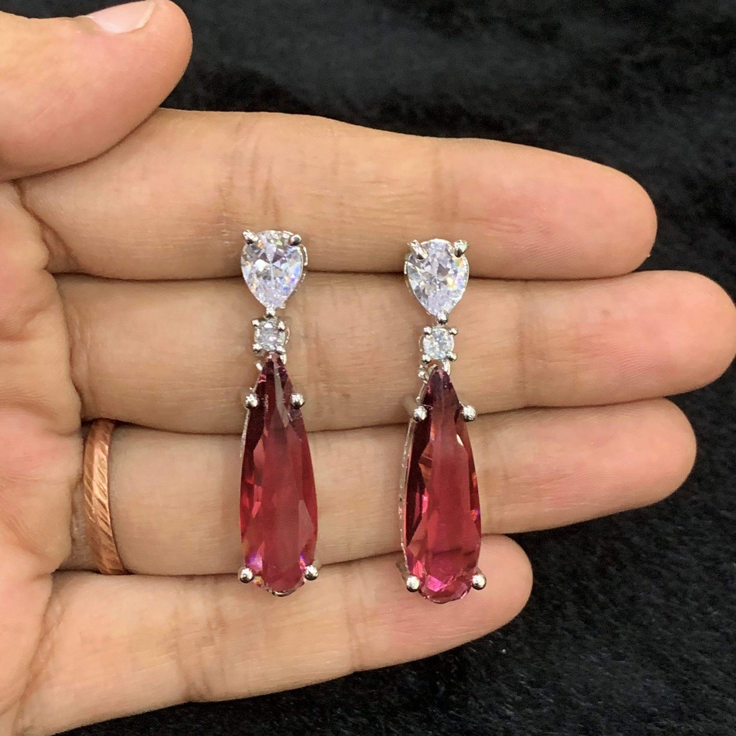 American Diamond Earrings 355688 - Vijay & Sons