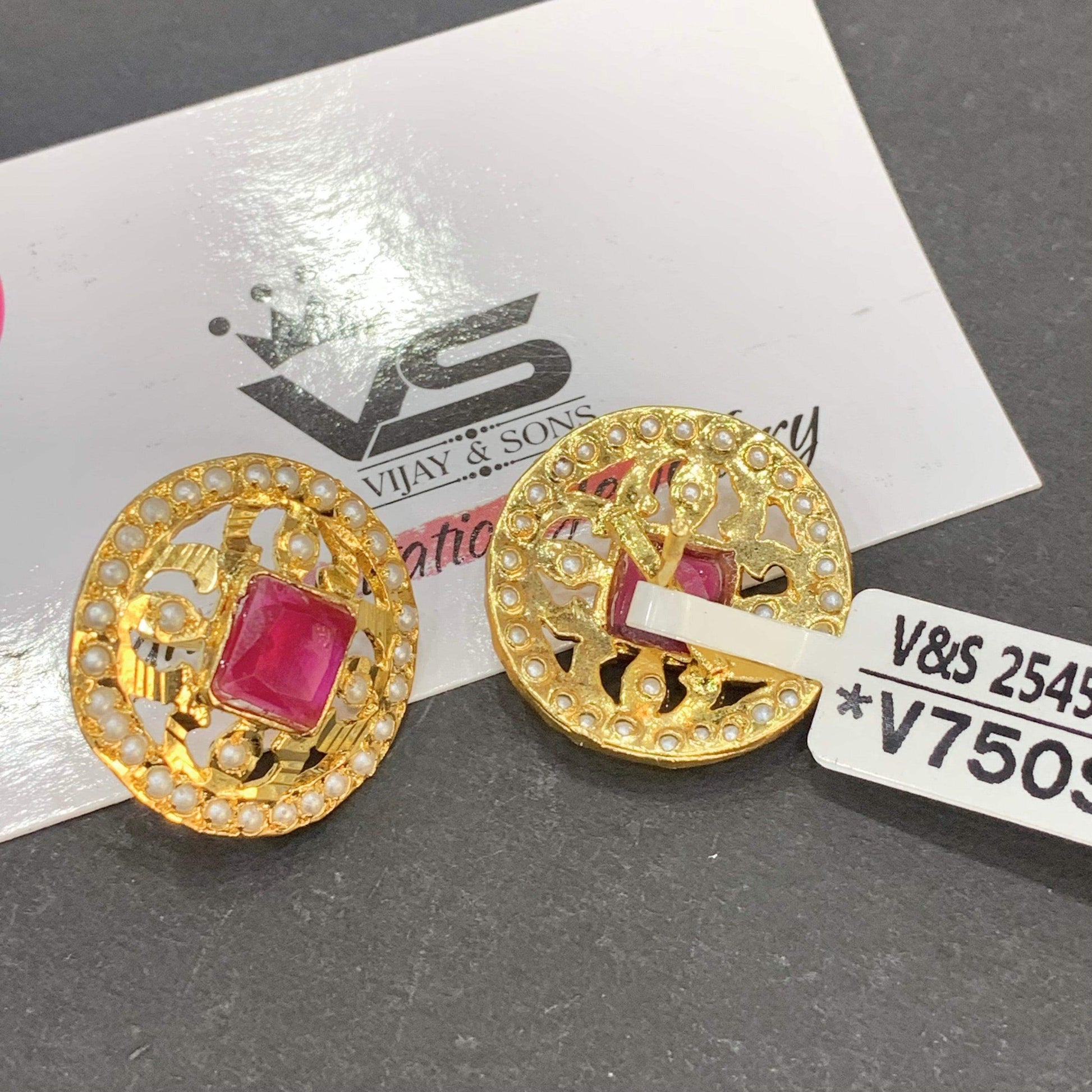 Jadau Earrings 92638 - Vijay & Sons