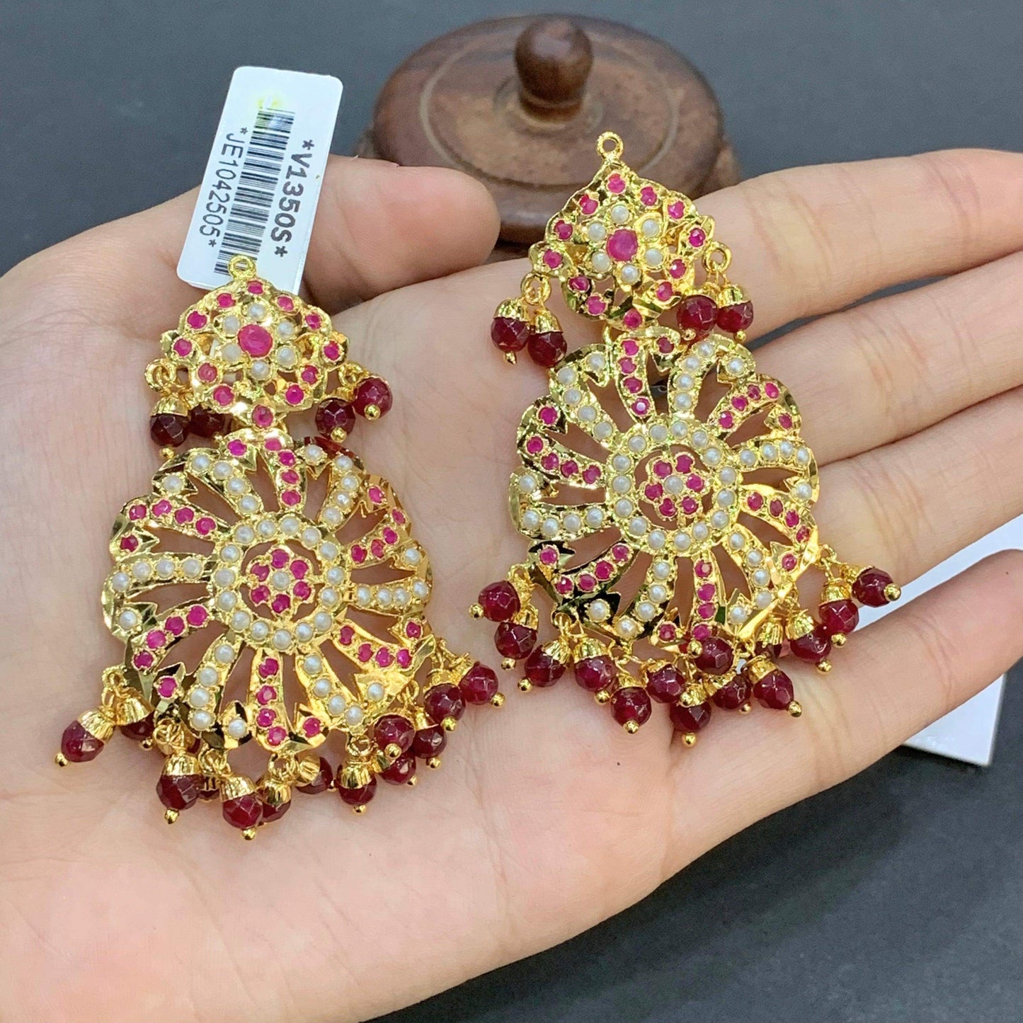 Jadau earrings 786535 - Vijay & Sons