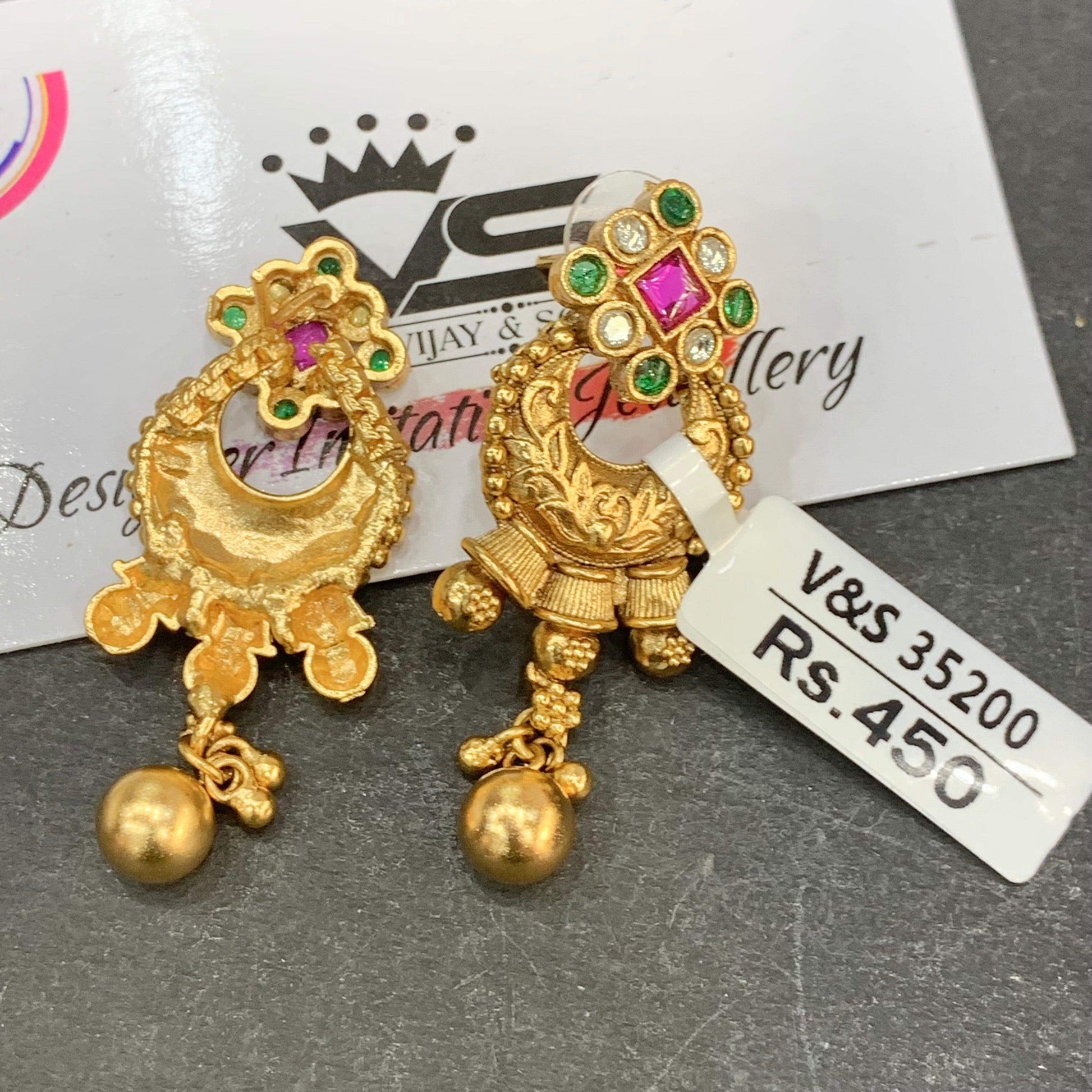 Antique Earrings 25498 - Vijay & Sons