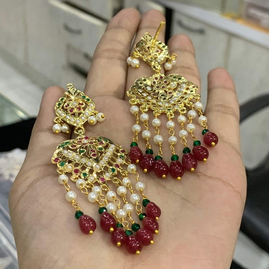 Jadau Tikka Earrings 494729 - Vijay & Sons