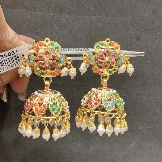 Jadau Earrings 45366 - Vijay & Sons