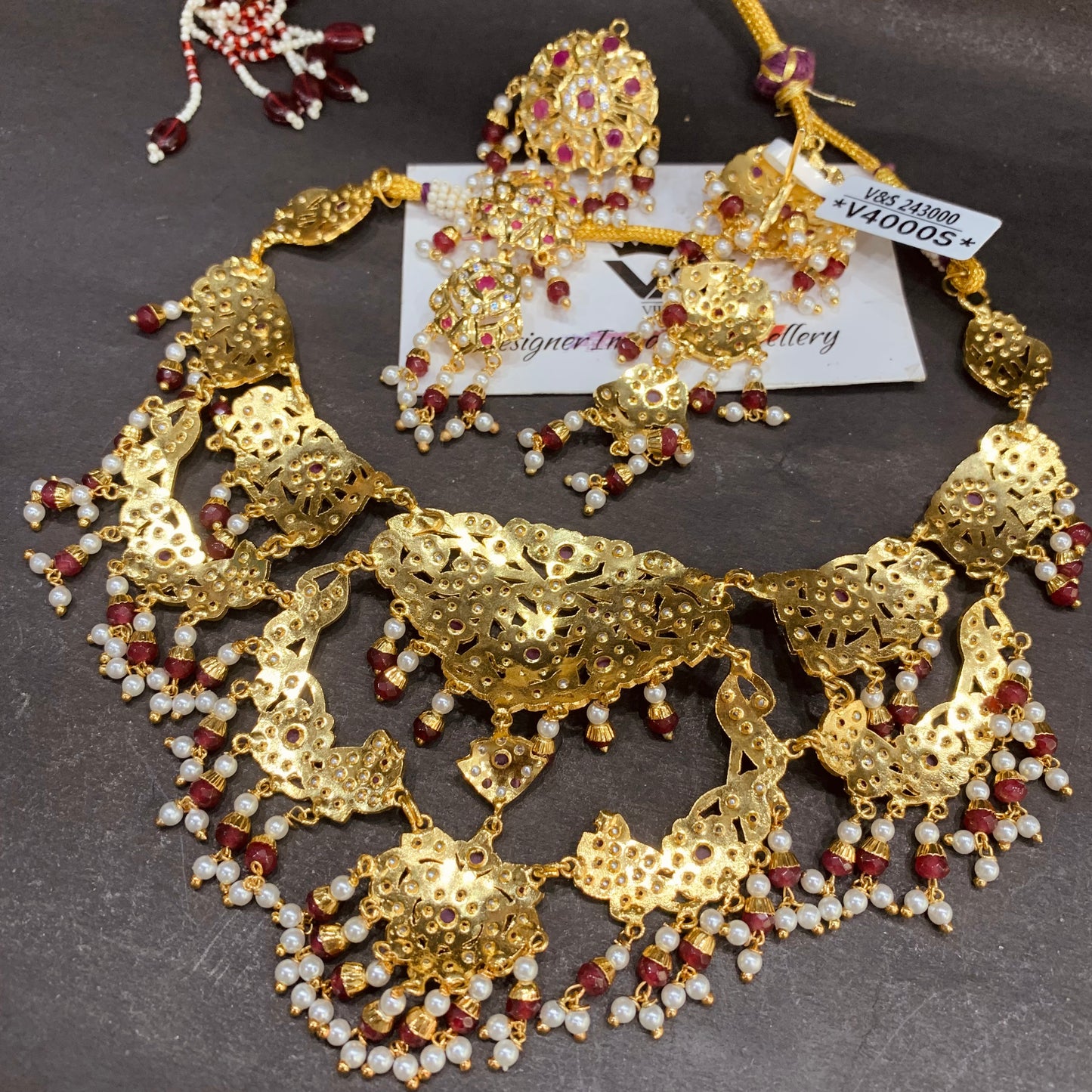 Jadau Necklace Set 46654